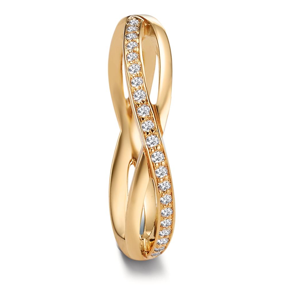 Partnerring 750/18 K gult guld diamant 0.095 ct, 19 stenar, w-vsi