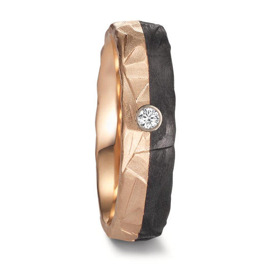 Partnerring 585/14 K roséguld, Kol diamant 0.03 ct, w-si