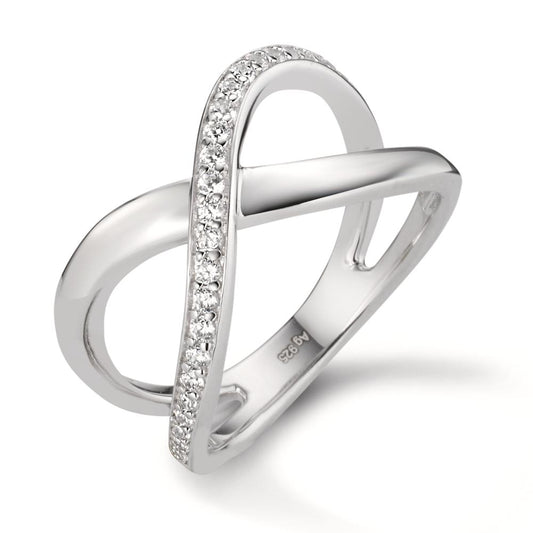 Finger ring Silver Zirkoniumoxid rodiumpläterad