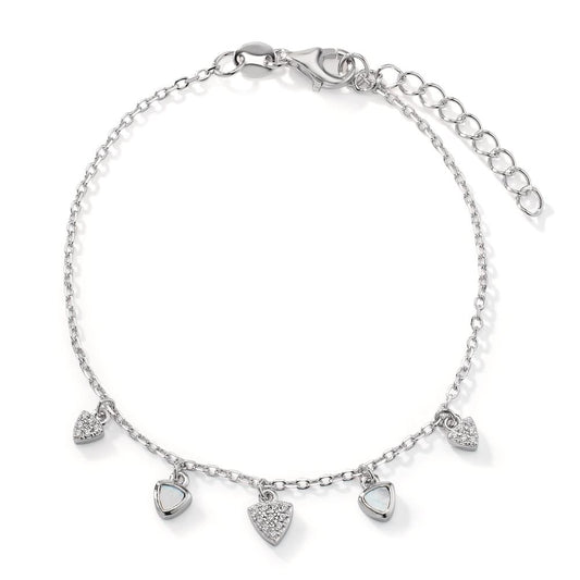 Armband Silver Zirkoniumoxid rodiumpläterad pärlemor 16-19 cm
