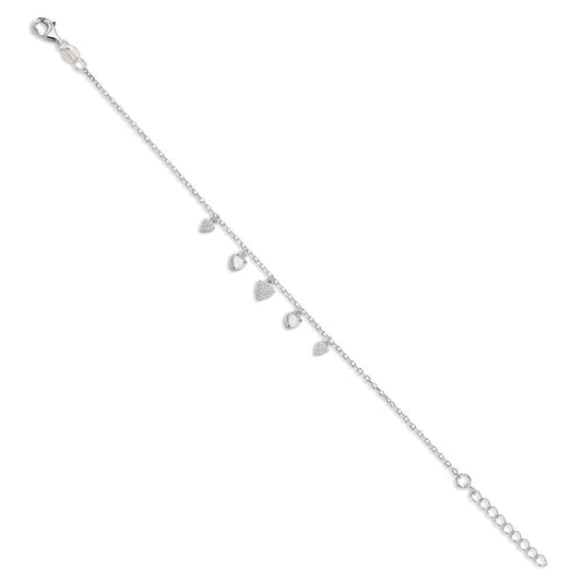 Armband Silver Zirkoniumoxid rodiumpläterad pärlemor 16-19 cm