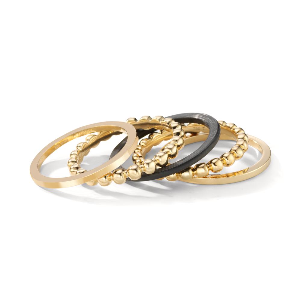 Ring set 750/18 K gult guld, Kol