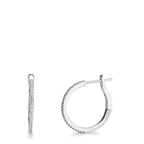 Hopfällbara örhängen 750/18 K vitguld diamant 0.185 ct, 50 stenar, w-si