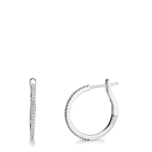 Hopfällbara örhängen 750/18 K vitguld diamant 0.185 ct, 50 stenar, w-si