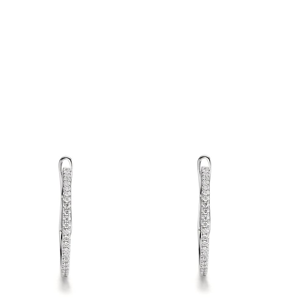 Hopfällbara örhängen 750/18 K vitguld diamant 0.185 ct, 50 stenar, w-si