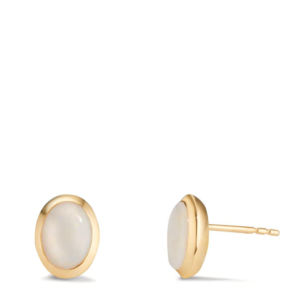 Örhängen med knoppar 750/18 K gult guld opal 2 stenar