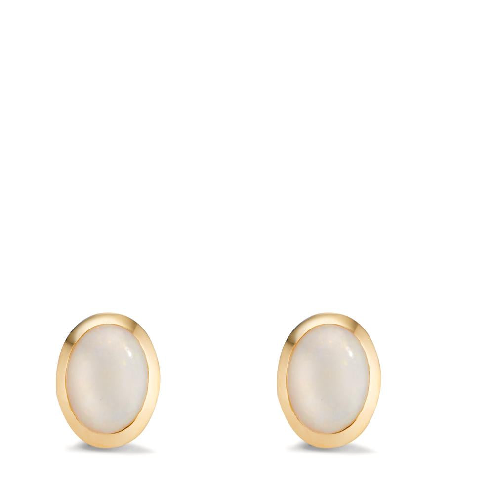 Örhängen med knoppar 750/18 K gult guld opal 2 stenar