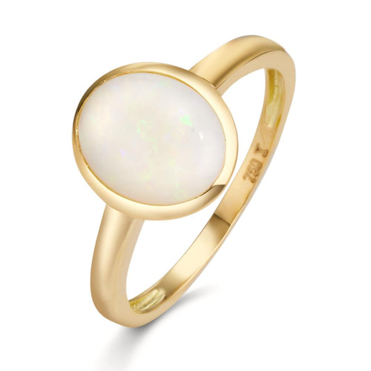 Finger ring 750/18 K gult guld opal