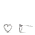 Örhängen med knoppar 750/18 K vitguld diamant 0.045 ct, 18 stenar, w-si Hjärta Ø7 mm
