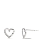 Örhängen med knoppar 750/18 K vitguld diamant 0.045 ct, 18 stenar, w-si Hjärta Ø7 mm