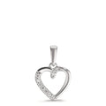 Hängsmycke 750/18 K vitguld diamant 0.05 ct, 9 stenar, w-si Hjärta Ø9.5 mm
