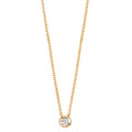 Collier 750/18 K gult guld diamant 0.03 ct, w-si 42-45 cm