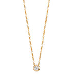 Collier 750/18 K gult guld diamant 0.03 ct, w-si 42-45 cm