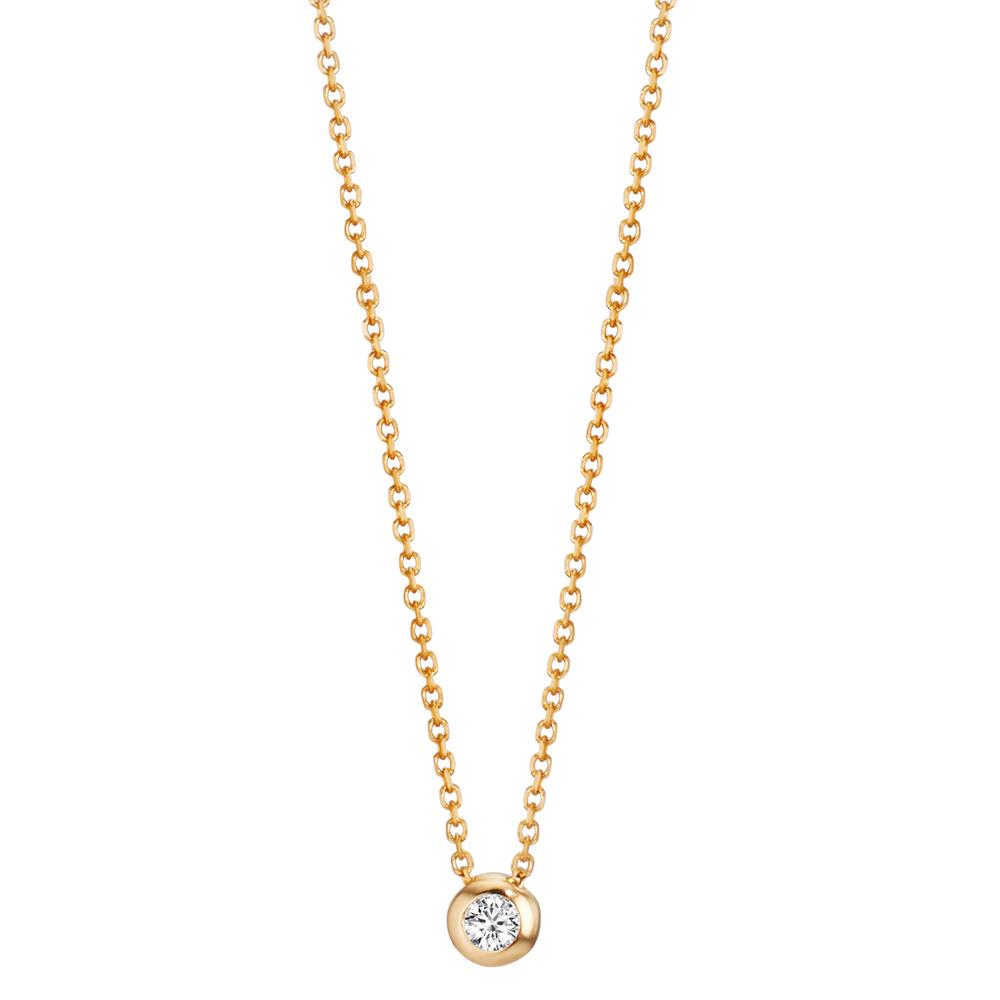 Collier 750/18 K gult guld diamant 0.03 ct, w-si 42-45 cm