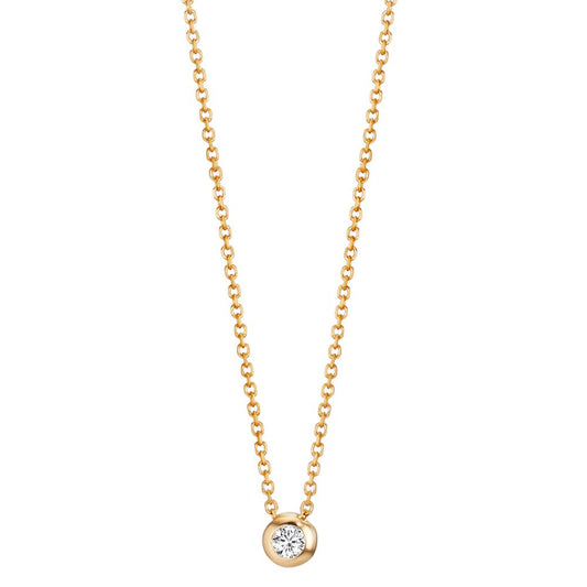 Collier 750/18 K gult guld diamant 0.03 ct, w-si 42-45 cm