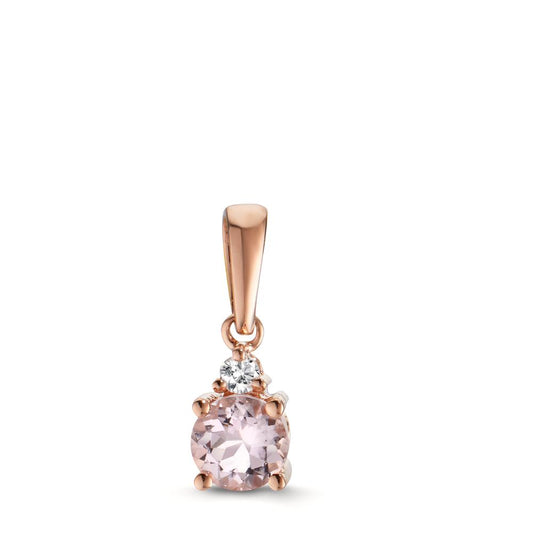 Hängsmycke 750/18 K rött guld Morganit rosa, diamant 0.03 ct, w-si