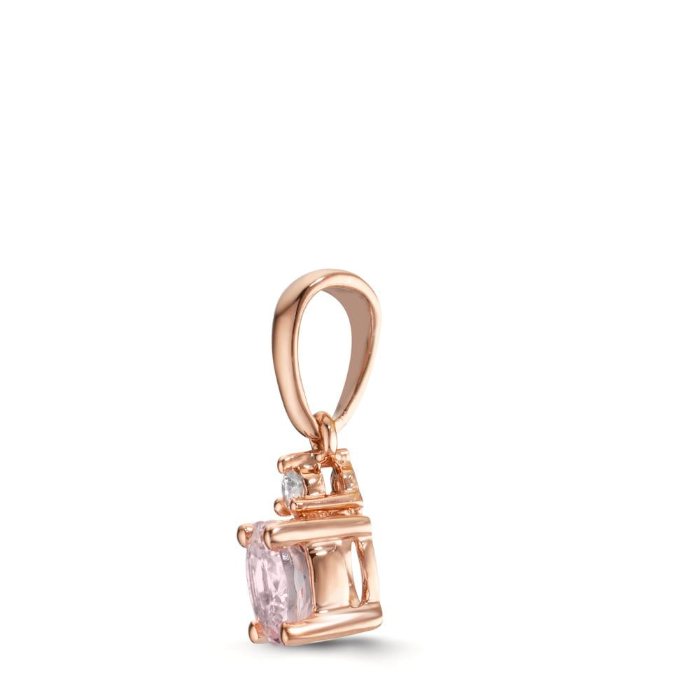 Hängsmycke 750/18 K rött guld Morganit rosa, diamant 0.03 ct, w-si