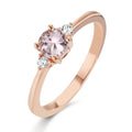 Finger ring 750/18 K rött guld Morganit rosa, diamant 0.065 ct, 2 stenar, w-si