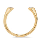 Finger ring 750/18 K gult guld diamant 0.07 ct, 2 stenar, [Carrée], w-si