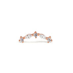 Piercing Silver Zirkoniumoxid 5 stenar ros guldpläterad
