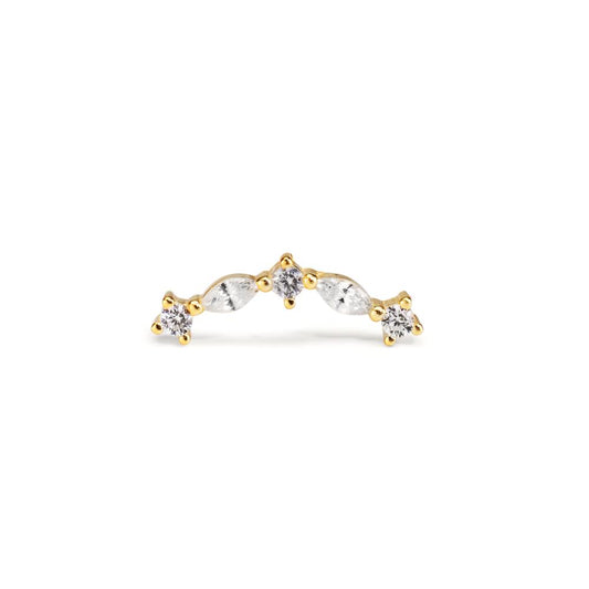 Piercing Silver Zirkoniumoxid 5 stenar gul guldpläterad
