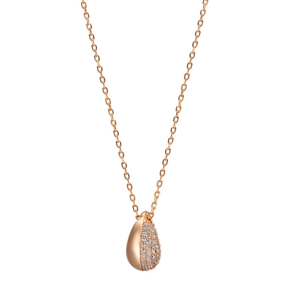 Collier Silver Zirkoniumoxid ros guldpläterad 40-45 cm