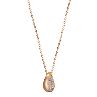 Collier Silver Zirkoniumoxid ros guldpläterad 40-45 cm