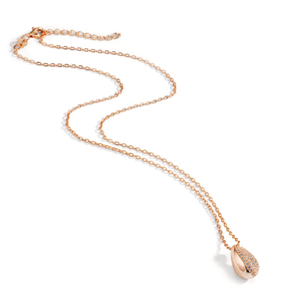 Collier Silver Zirkoniumoxid ros guldpläterad 40-45 cm