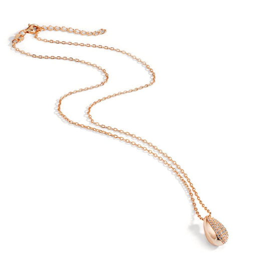 Collier Silver Zirkoniumoxid ros guldpläterad 40-45 cm