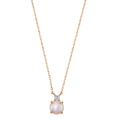 Collier Silver Zirkoniumoxid ros guldpläterad pärlemor 40-45 cm