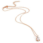 Collier Silver Zirkoniumoxid ros guldpläterad pärlemor 40-45 cm