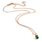 Collier Silver Zirkoniumoxid grön, Zirkoniumoxid vit ros guldpläterad 40-45 cm