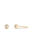 Örhängen med knoppar 375/9 K gult guld Zirkoniumoxid 2 stenar Ø3.5 mm