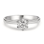 Solitärring 750/18 K vitguld Diamant odlad i labb 0.50 ct, w-si