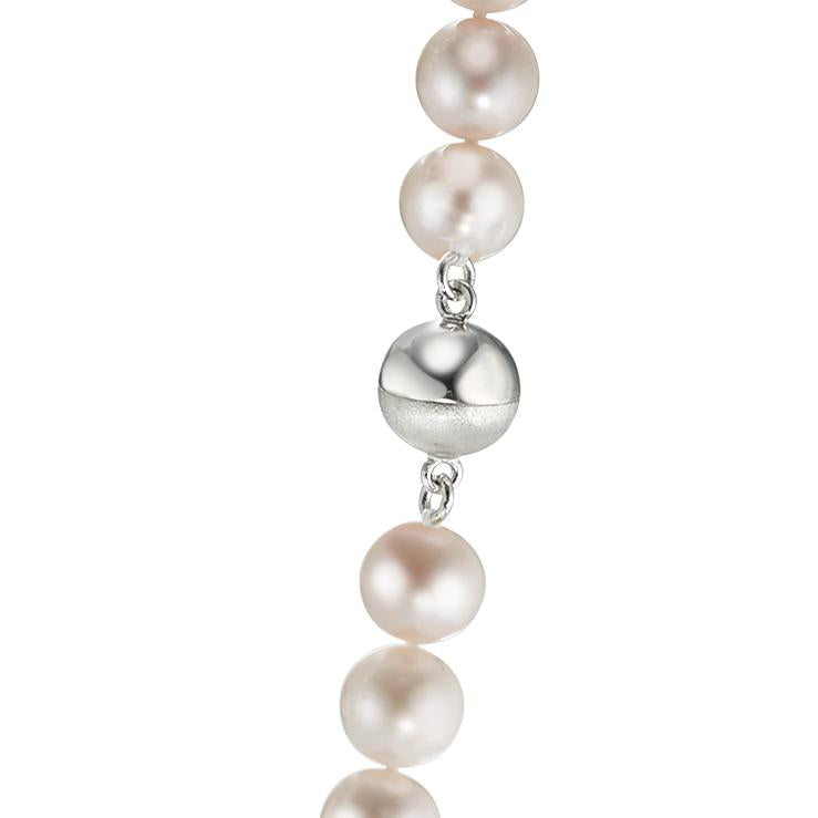 Collier Silver rodiumpläterad Sötvattensodlad pärla, 8.5 mm 50 cm