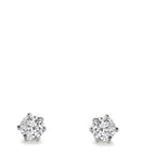 Örhängen med knoppar 750/18 K vitguld Diamant odlad i labb 1 ct, 2 stenar, w-si Ø5.5 mm