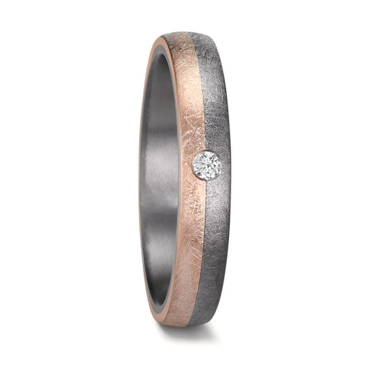 Partnerring 999 Tantal, 585/14 K roséguld diamant 0.04 ct, w-si