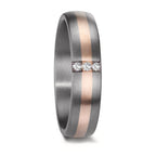 Partnerring 999 Tantal, 585/14 K roséguld diamant 0.045 ct, 3 stenar, w-si
