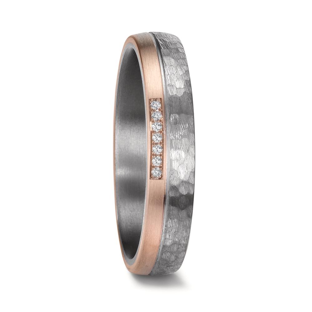 Partnerring 999 Tantal, 585/14 K roséguld diamant 0.025 ct, 7 stenar, w-si