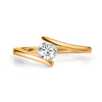 Finger ring Silver Zirkoniumoxid gul guldpläterad