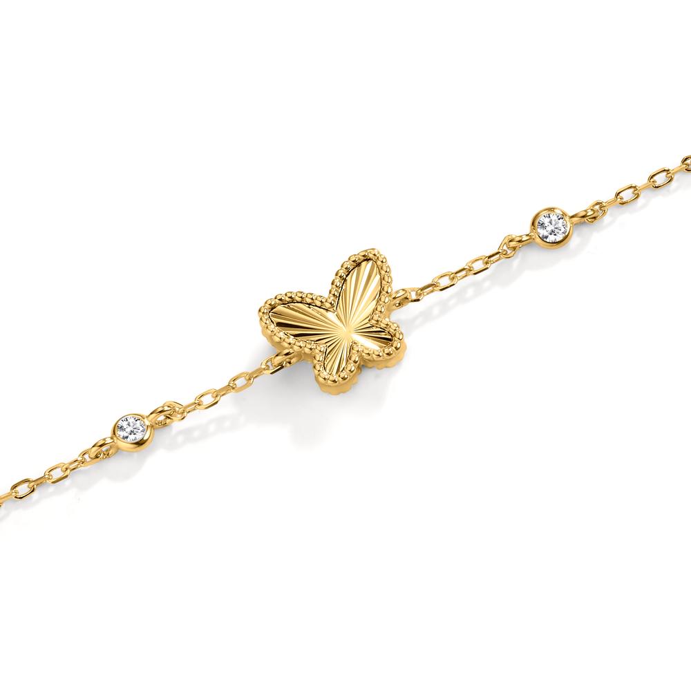 Armband Silver Zirkoniumoxid guldpläterad fjäril