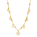 Collier Silver Zirkoniumoxid guldpläterad stjärna 40-45 cm