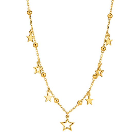 Collier Silver Zirkoniumoxid guldpläterad stjärna 40-45 cm