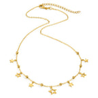Collier Silver Zirkoniumoxid guldpläterad stjärna 40-45 cm