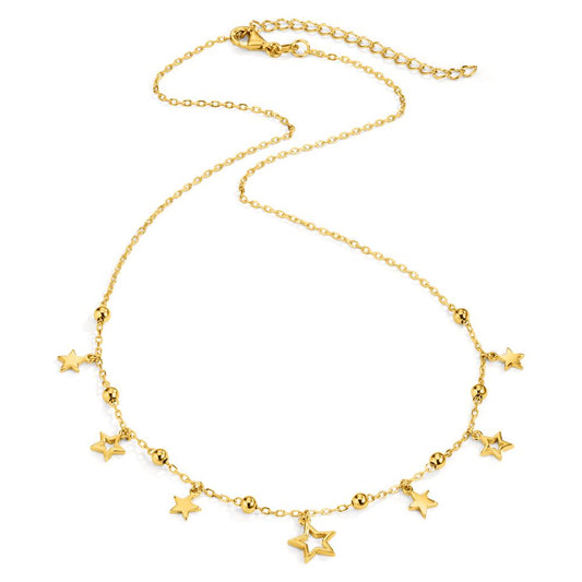 Collier Silver Zirkoniumoxid guldpläterad stjärna 40-45 cm