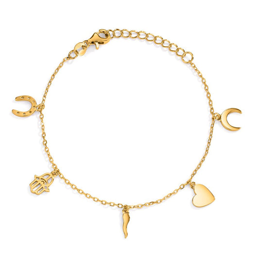 Armband Silver Zirkoniumoxid gul guldpläterad 16-19 cm
