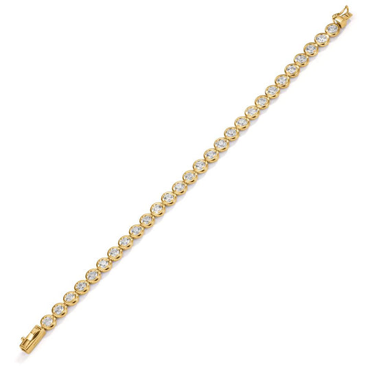 Armband Silver Zirkoniumoxid 28 stenar guldpläterad 17 cm