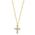 Collier Silver Zirkoniumoxid gul guldpläterad Korsa 40-45 cm