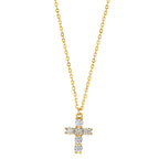 Collier Silver Zirkoniumoxid gul guldpläterad Korsa 40-45 cm