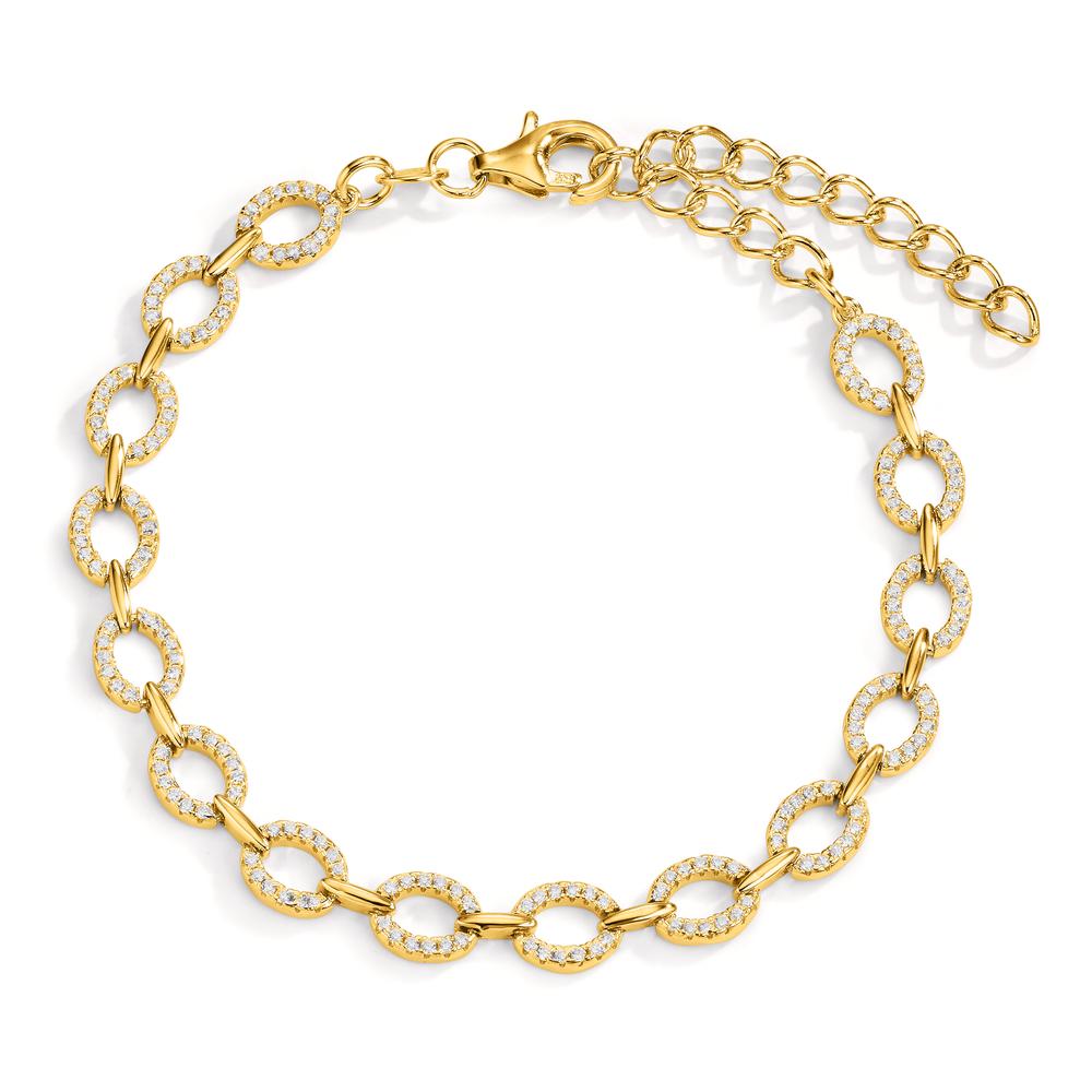 Armband Silver Zirkoniumoxid gul guldpläterad 16-19 cm